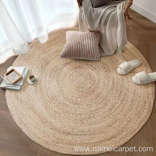 Water Hyacinth braided round floor mat rug carpet